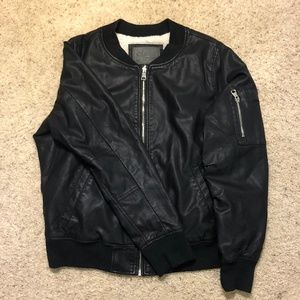 Leather Bomber Jacket (Faux)